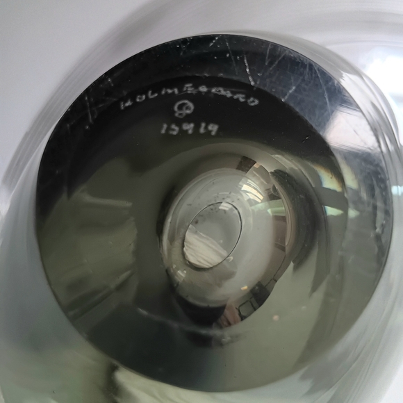 Holmegaard Smoked Heart Glass Vase Per Lutken Signed Number 15919 - Picture 6 of 6